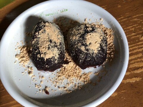 きなこと小豆の簡単おはぎ